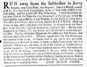 Virginia Gazette, 7 October 1773.